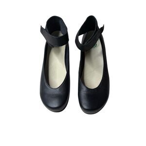 Loints of Holland Sydney Womens 41 US 10.5 Black Leather Wedge Mary Jane Hungary